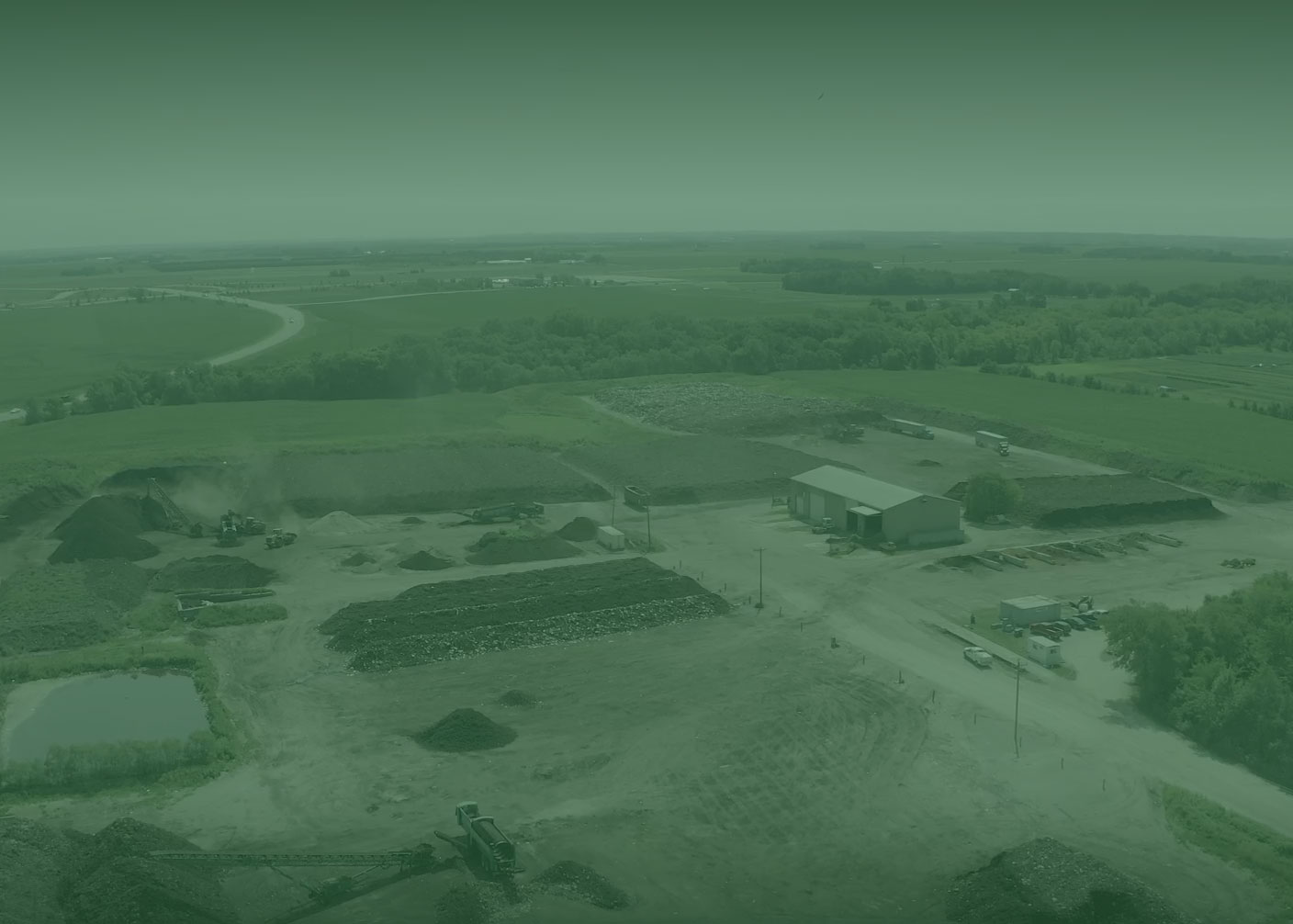 An aerial photo of The Mulch Store - Empire